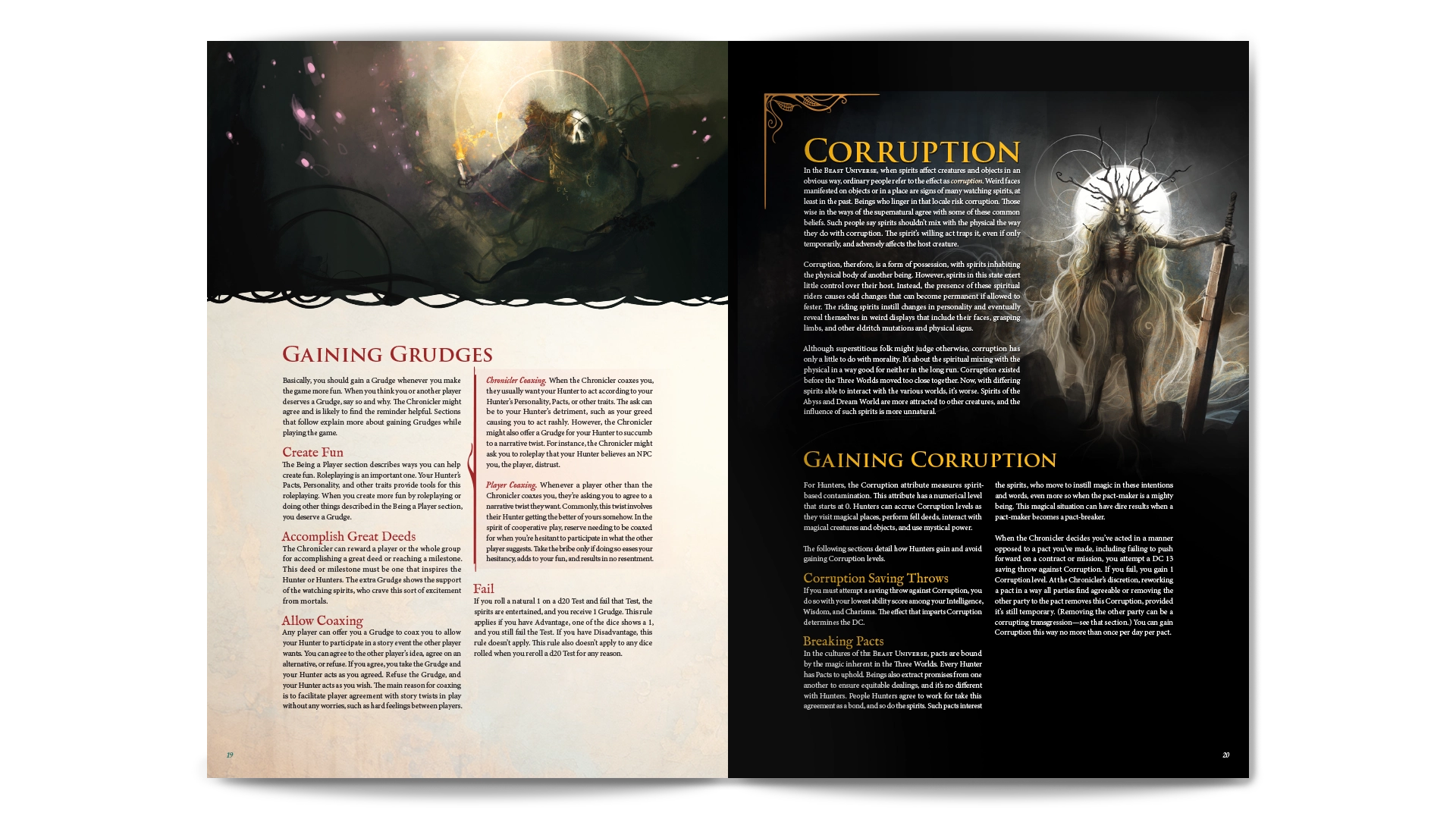 Beast RPG preview guide spread