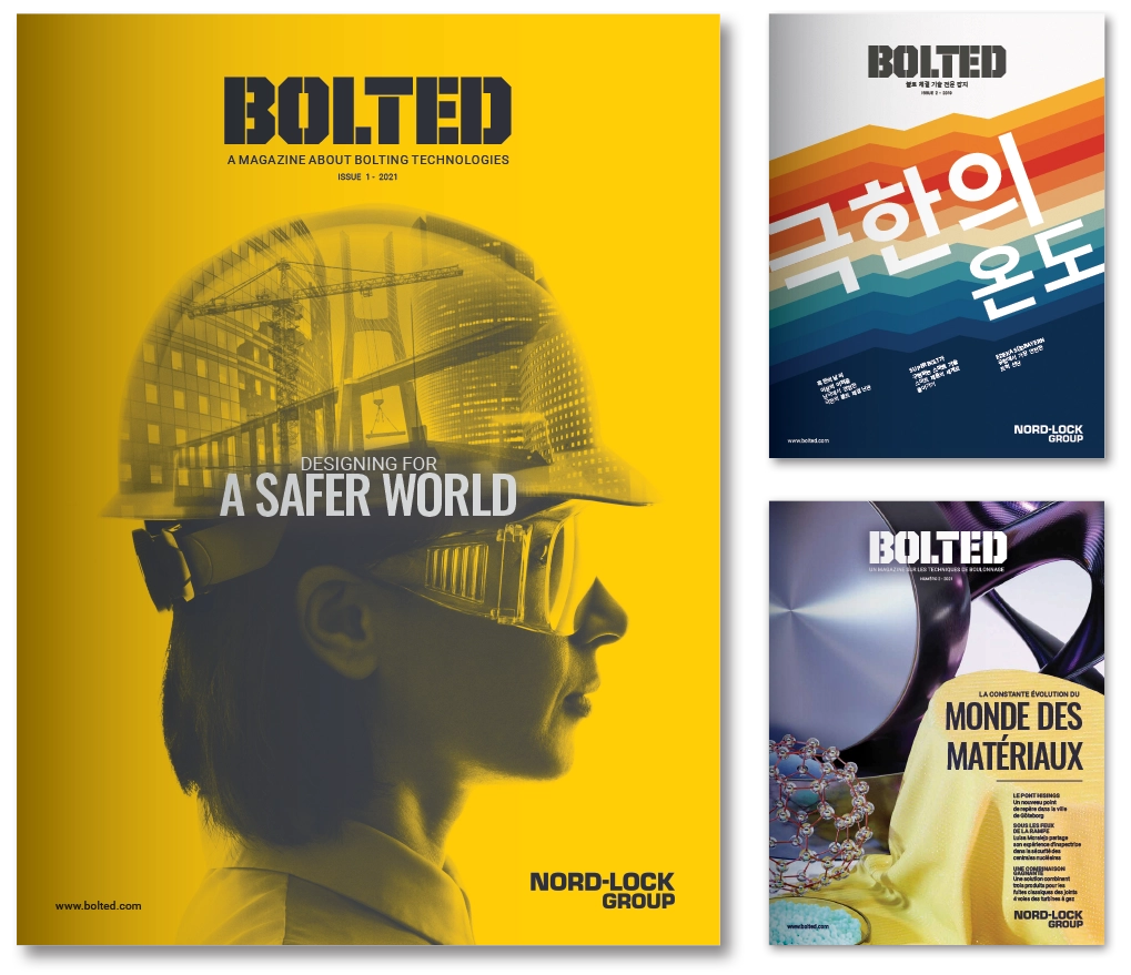 Bolted Magazine covers across languages